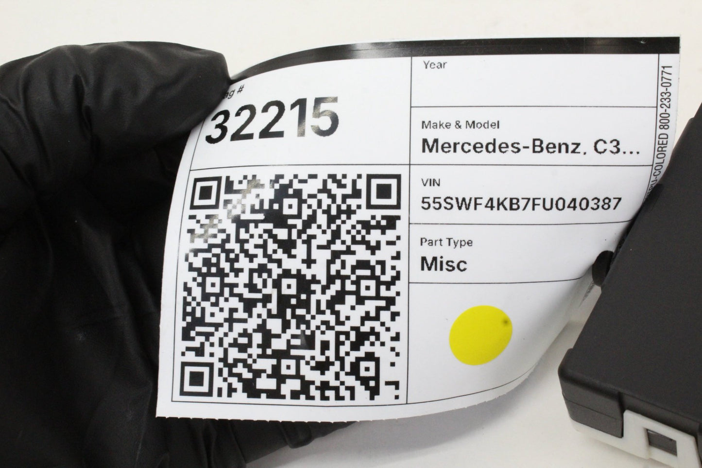 2015-2019 Mercedes C300 W205 Right Front Door Control Module 2229001908 OEM