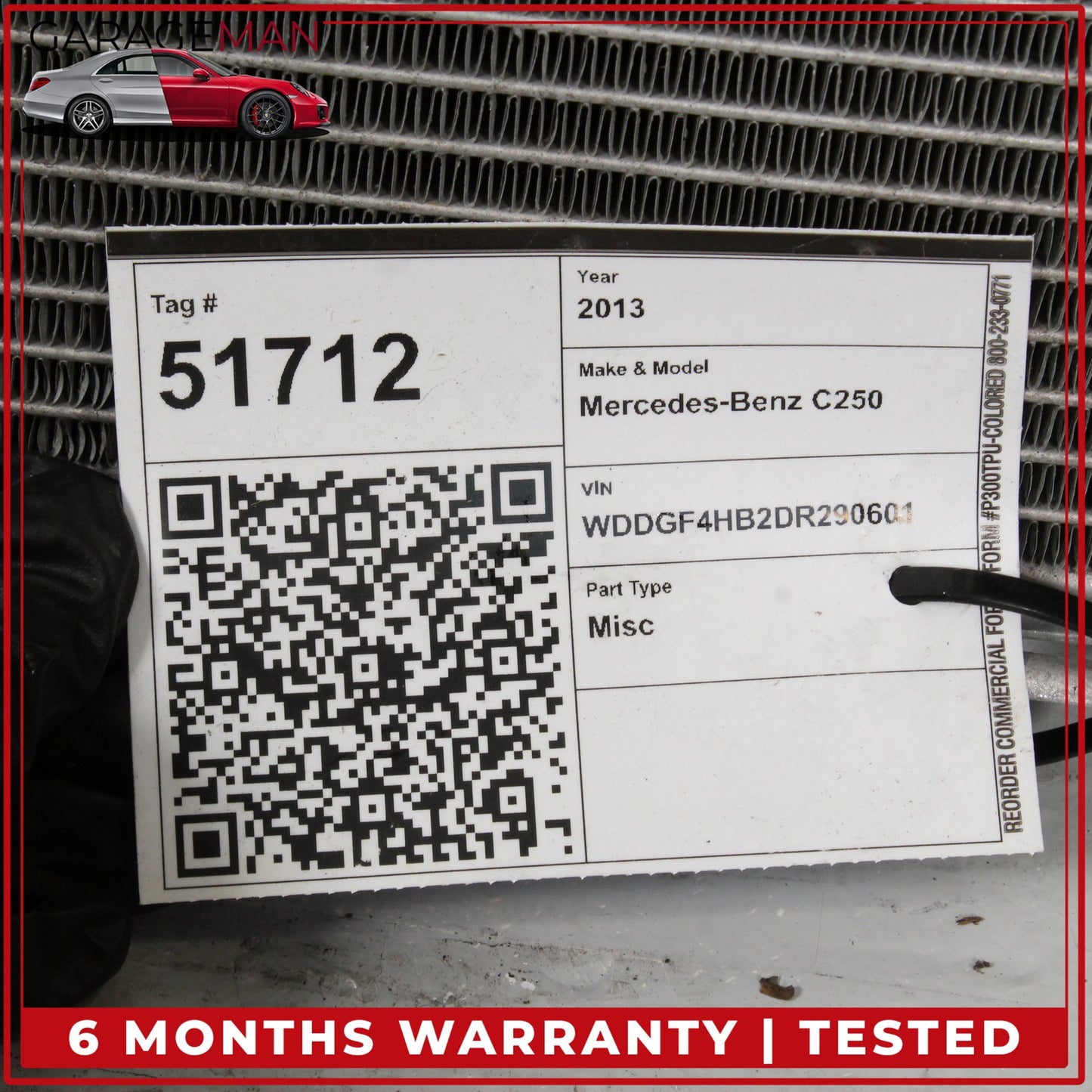 2012-2014 Mercedes W204 C250 Engine Cooling Radiator AC A/C Condenser Assy OEM