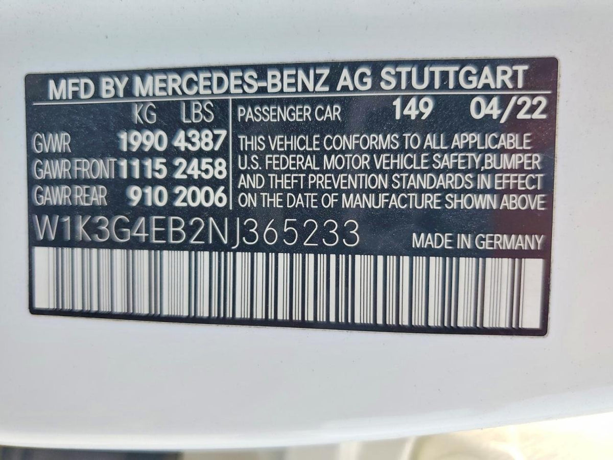 Parting Out- 2022 Mercedes-Benz A220 W177- 260