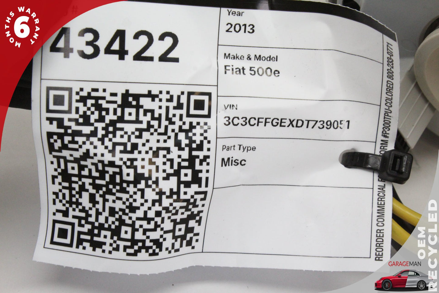 2013 Fiat 500e Hatchback Steering Column Combination Switch 1YW09LW9AA