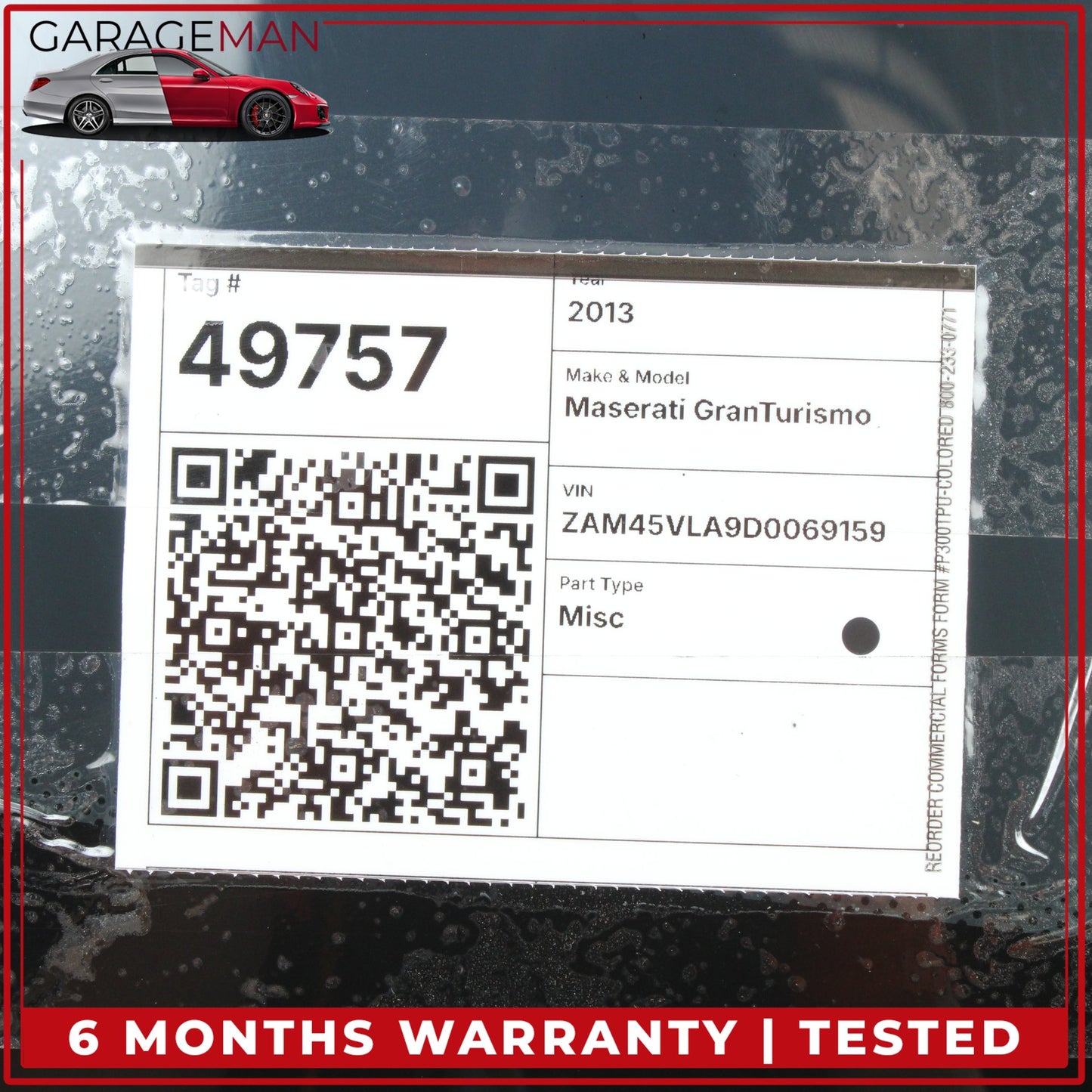 2008-2018 Maserati GranTurismo M145 Coupe Rear Left Quarter Window Glass OEM