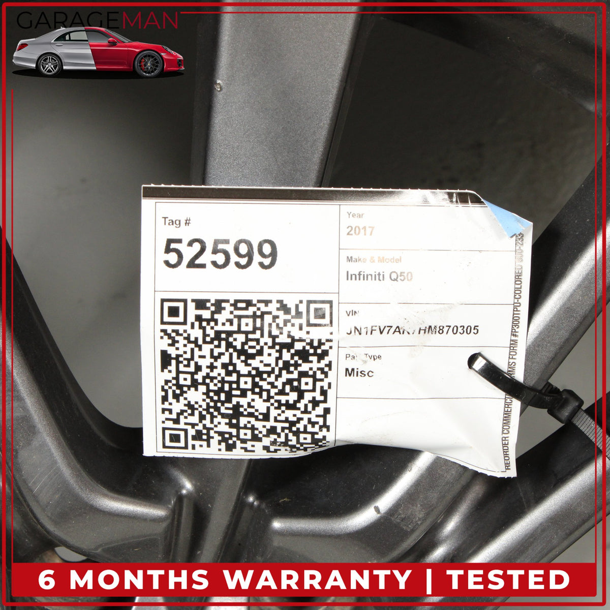 2014-2024 Infiniti Q50 V37 Front or Rear Wheel Rim w/ Tire 9Jx19 D0C004HK9C OEM