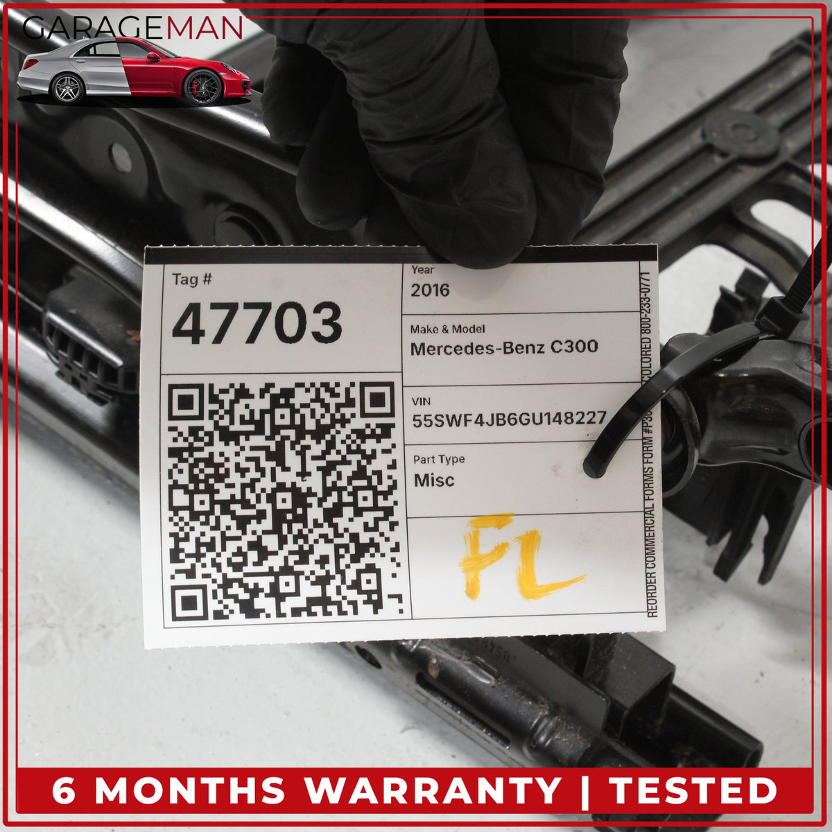 2015-2023 Mercedes W205 C300 Front Left Driver Side Seat Track Rail Frame OEM