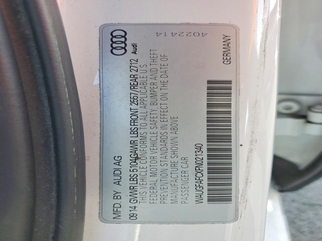 Parting Out- 2015 Audi A6 C7 Premium Plus- 97