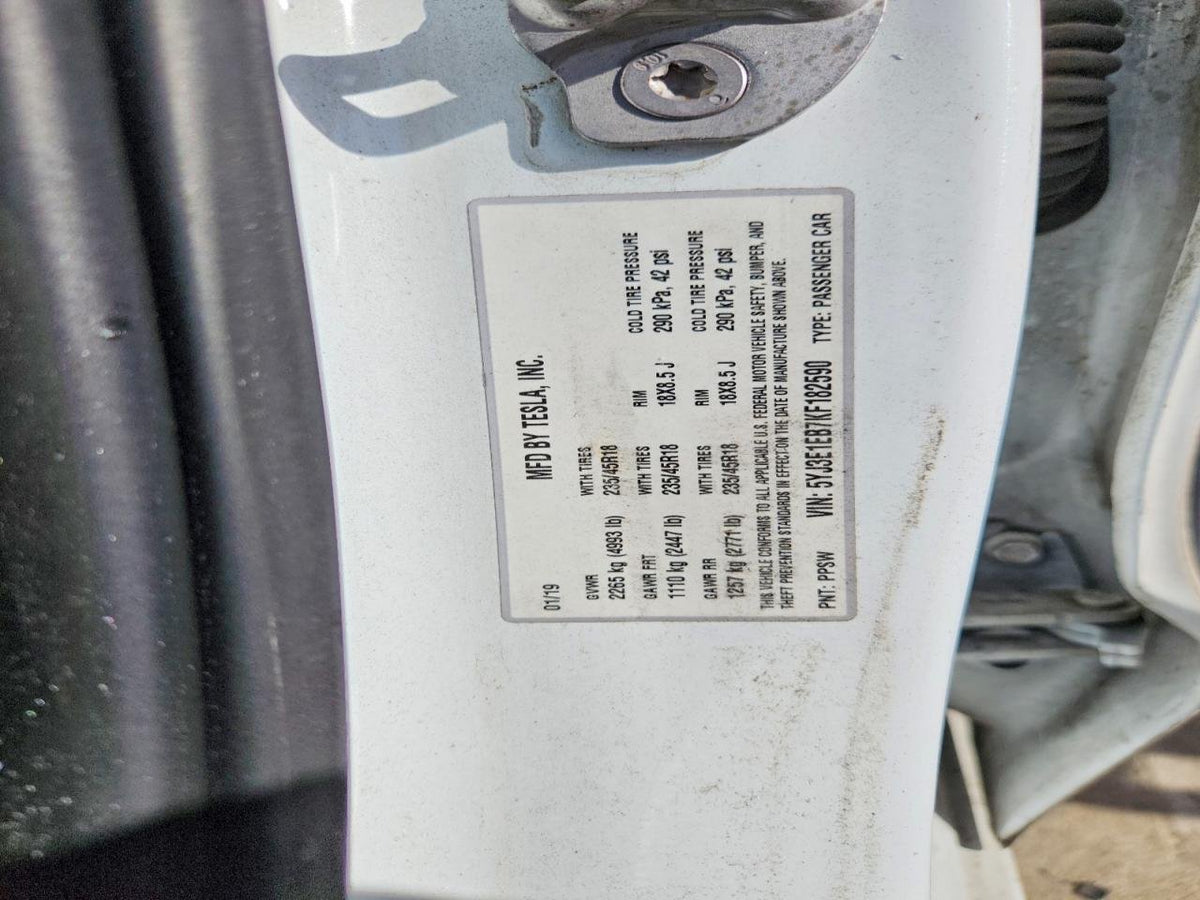 Parting Out- 2019 Tesla Model 3- 258