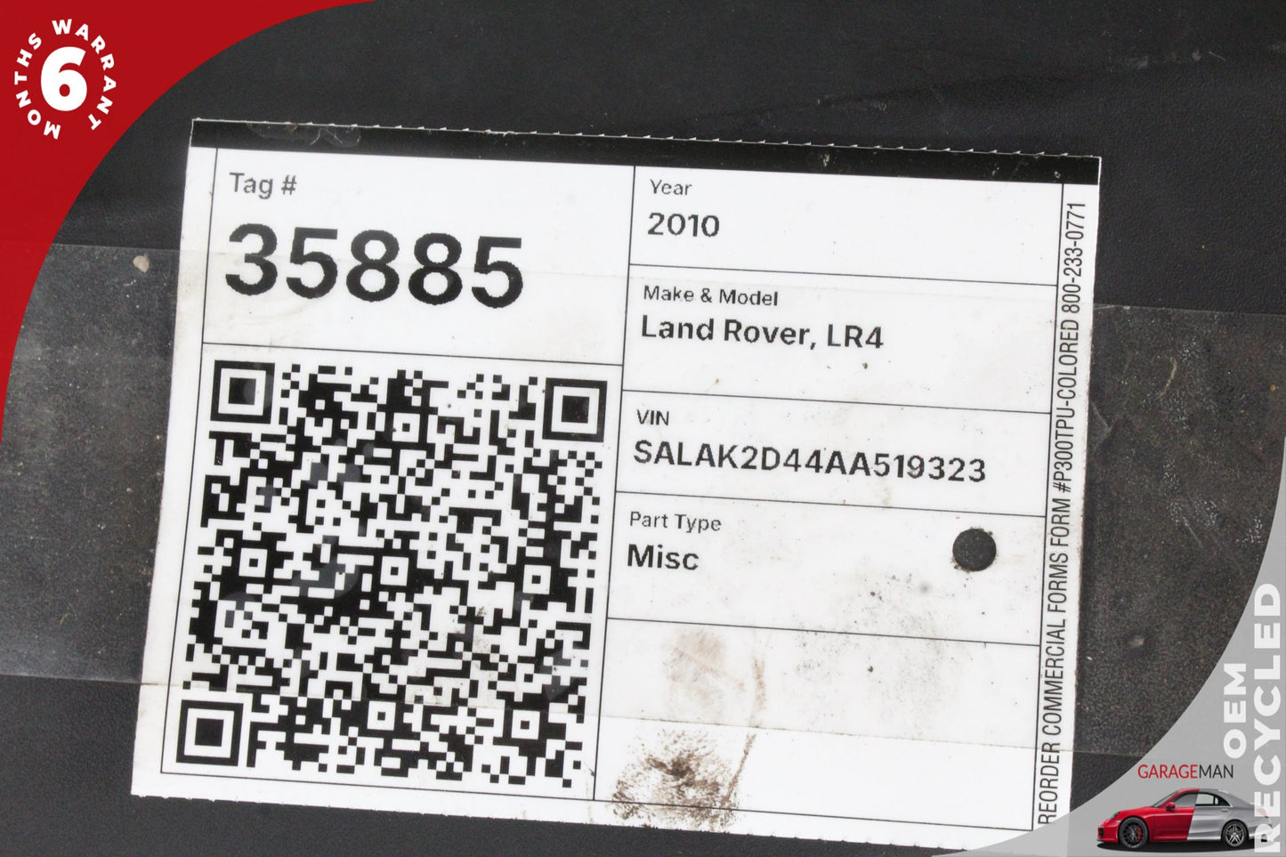 2010-2013 Land Rover LR4 SUV V8 Engine Motor Cover Trim Panel LR010875 OEM