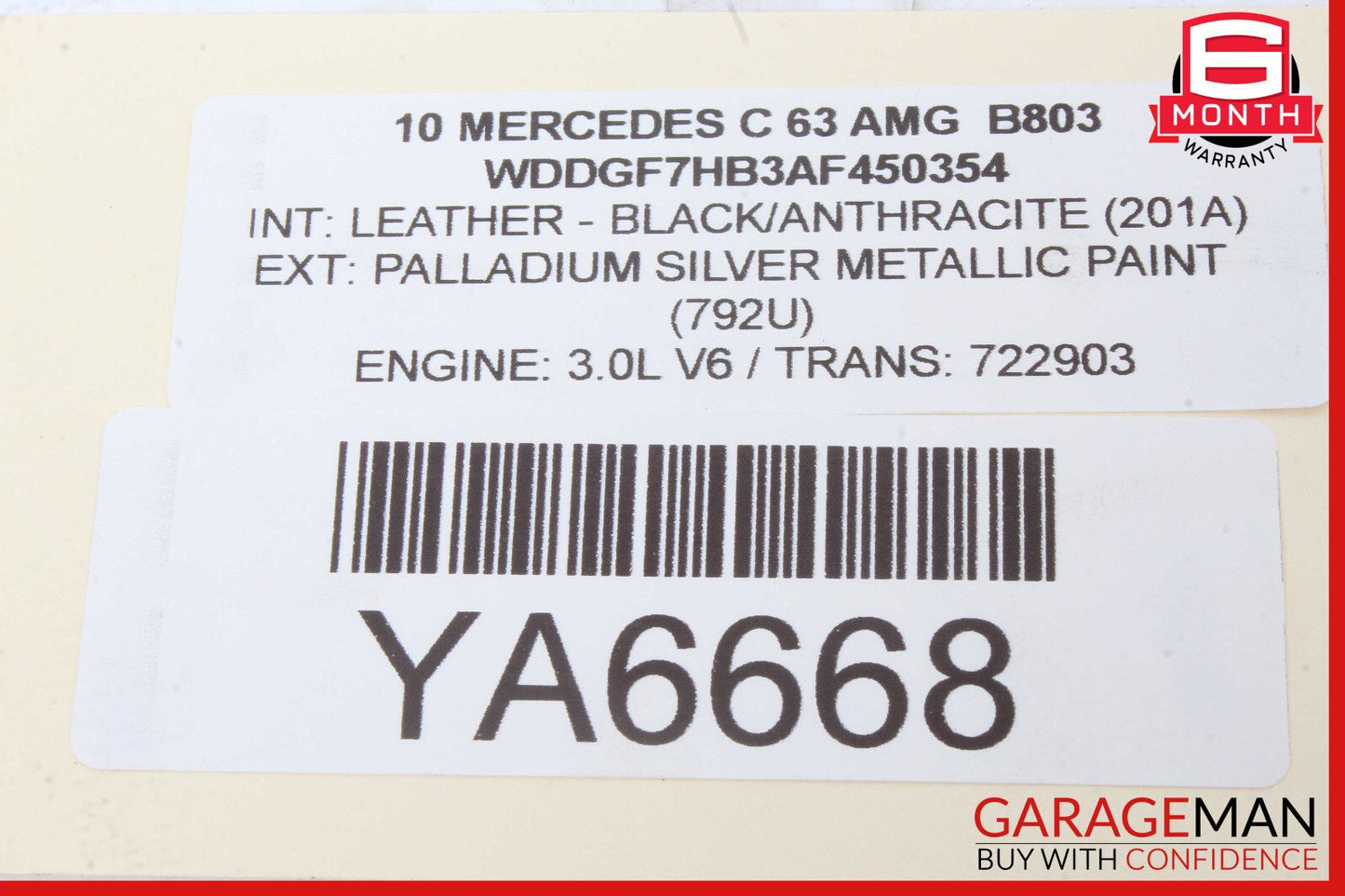 08-14 Mercedes W204 C63 AMG C300 Sedan Left Side Roof Curtain Airbag Air Bag OEM