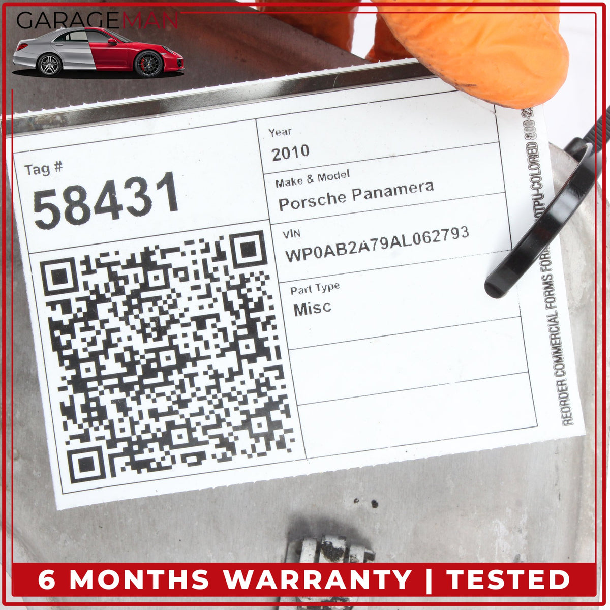 2010-2016 Porsche Panamera 970 Front Subframe Suspension Reinforcement Plate OEM