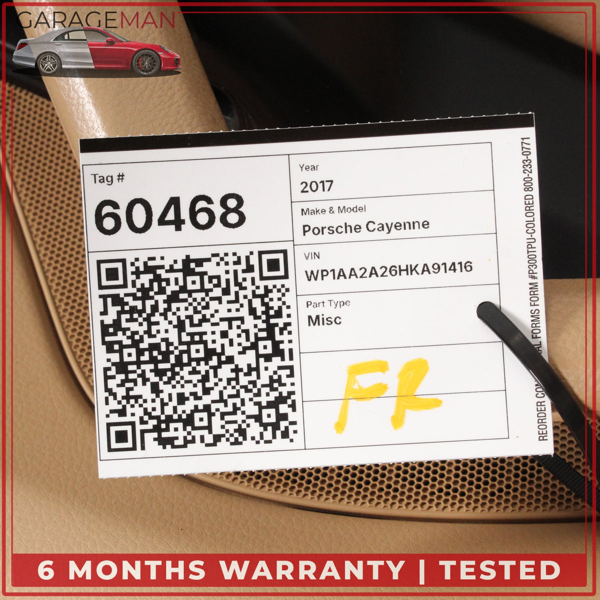 2011-2018 Porsche Cayenne 958 Front Right Side Door Trim Cover Panel Beige OEM