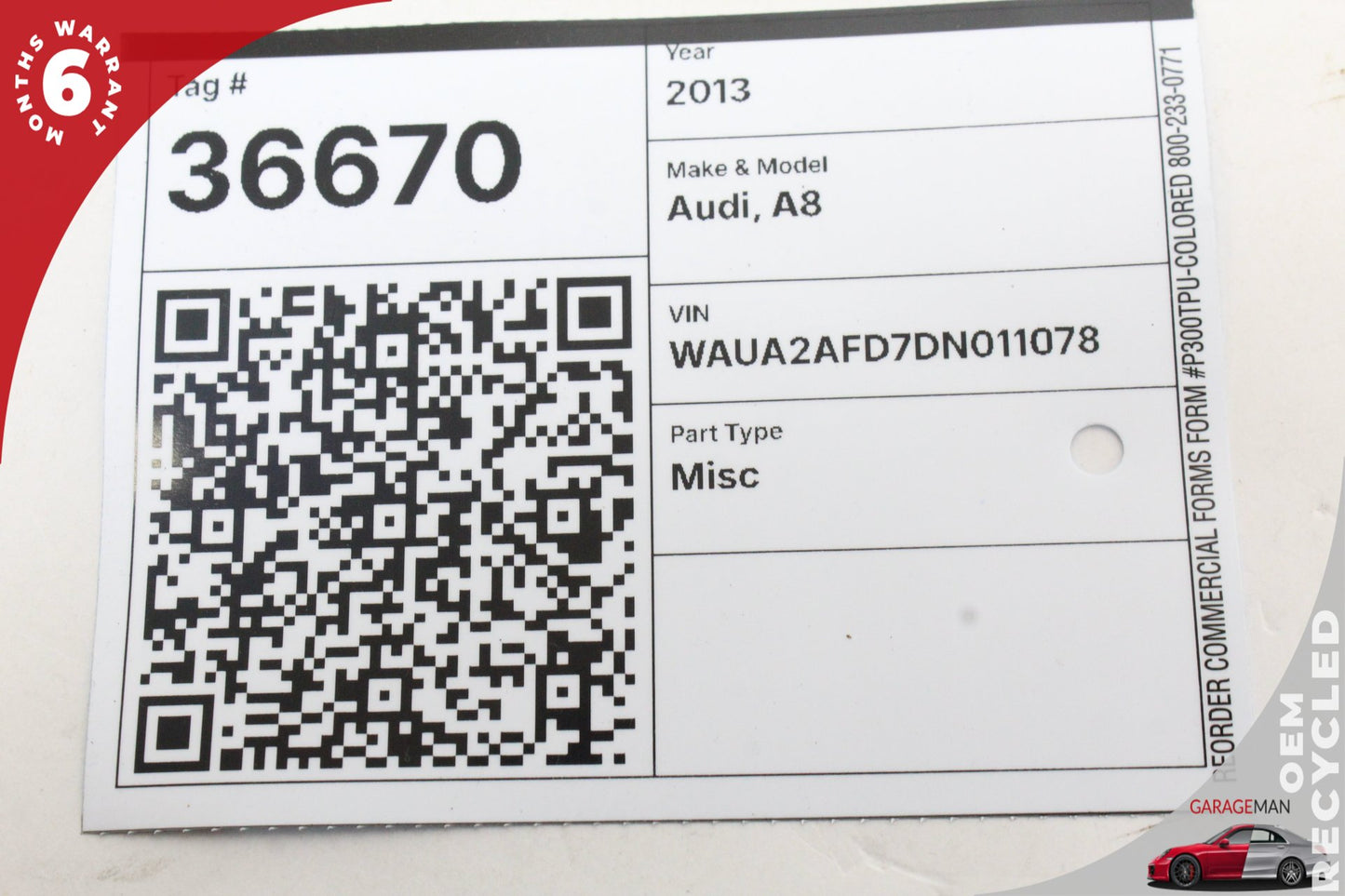 2011-2018 Audi A8 Parking Assist Control Module 4H0919475 OEM