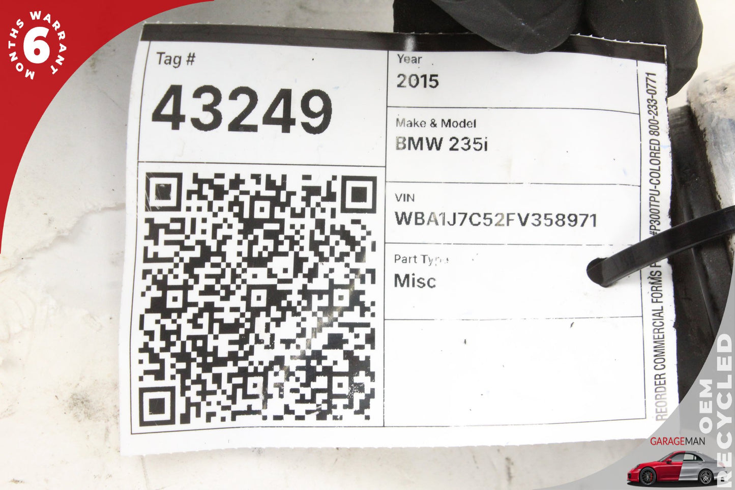 2014-2016 BMW 235i F22 RWD Front Right Passenger Side Suspension Wishbone Lower Control Arm