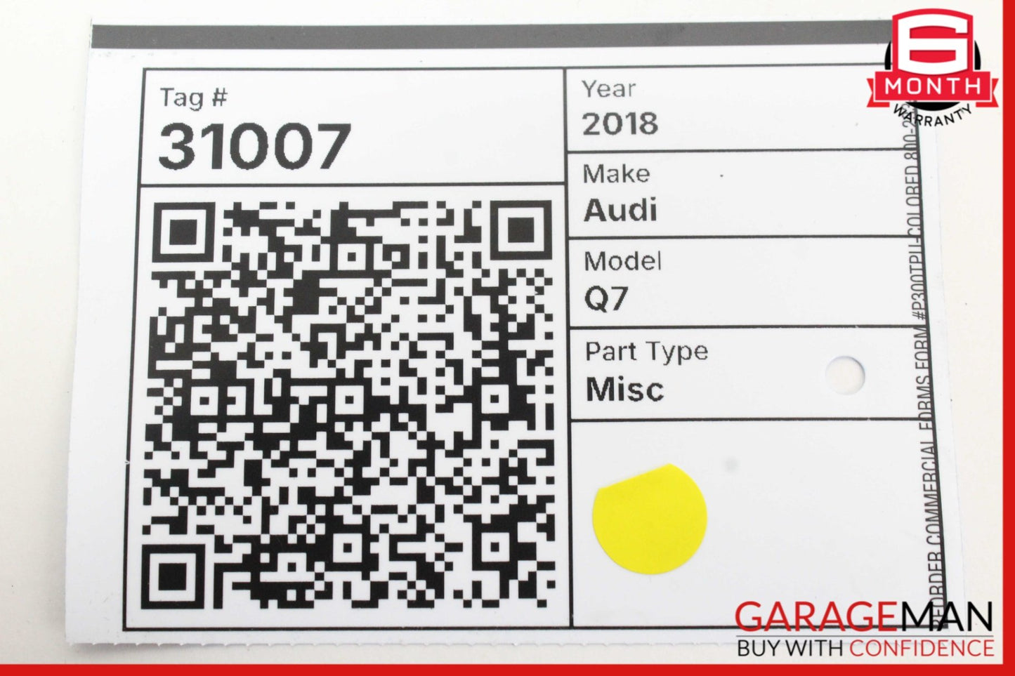 2017-2019 Audi Q7 Front Windshield Lane Assist Camera 4M0907217E Genuine