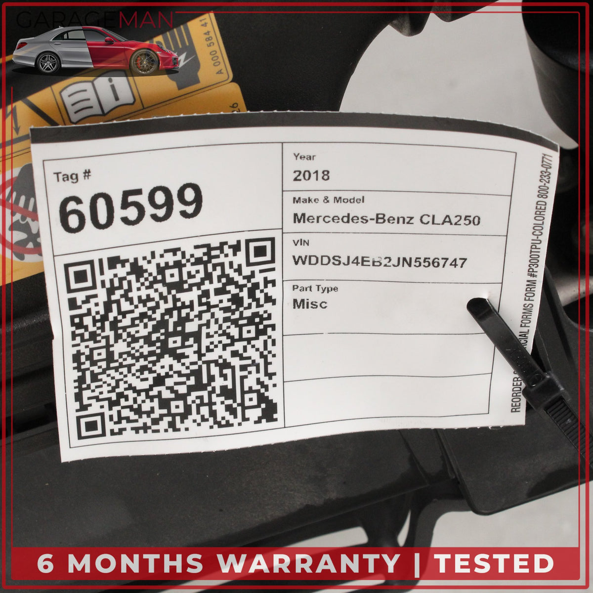 2014-2019 MB CLA250 C117 Front Reinforcement Bar Upper Radiator Support Clip OEM