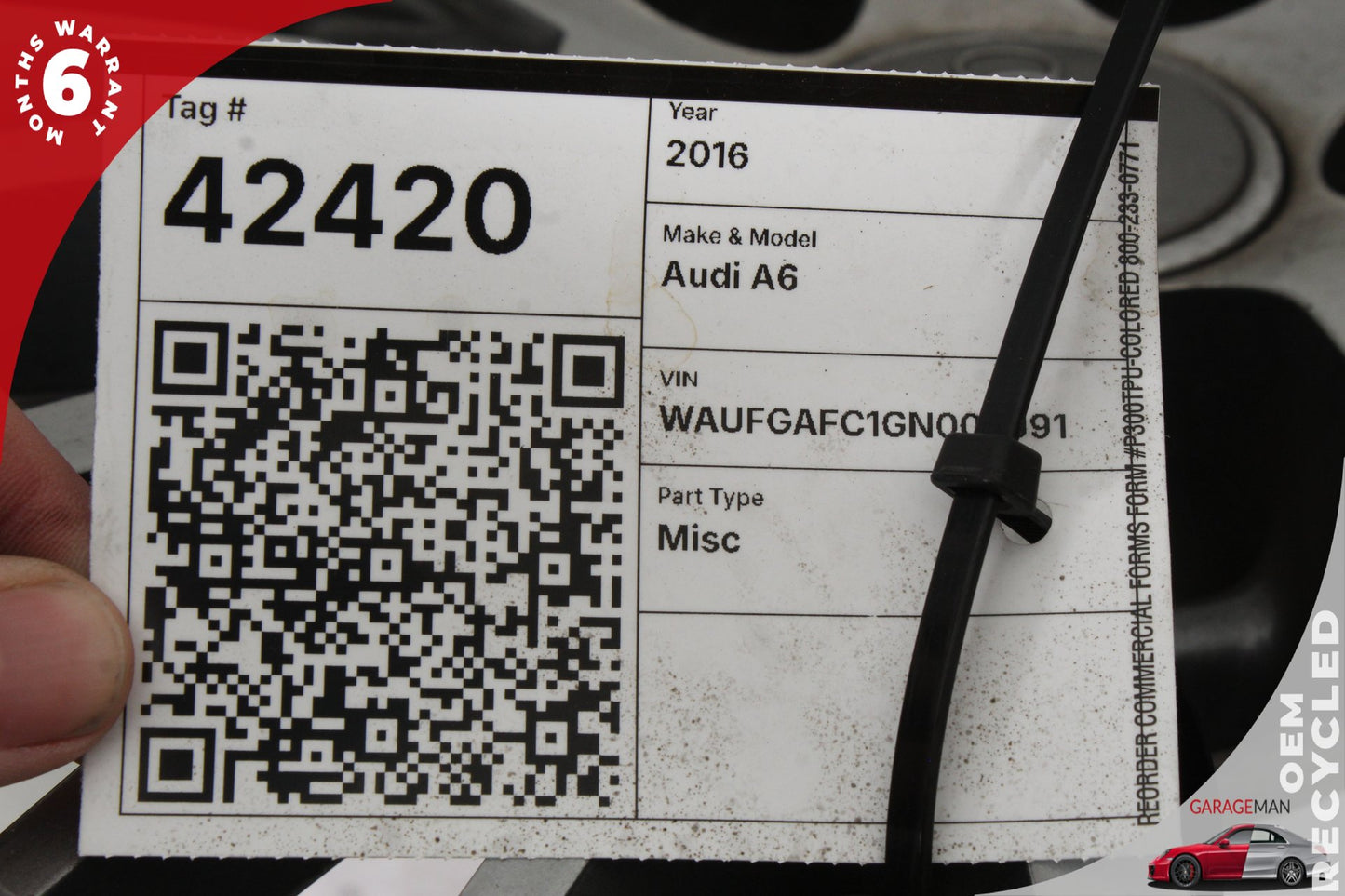 2016 Audi A6 C7 Sedan Wheel Rim w/ Tire 4G0601025BE