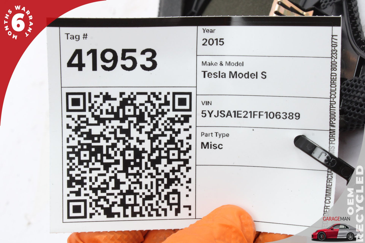 2015 Tesla Model S 85D AWD Trim Panel 600751000G OEM