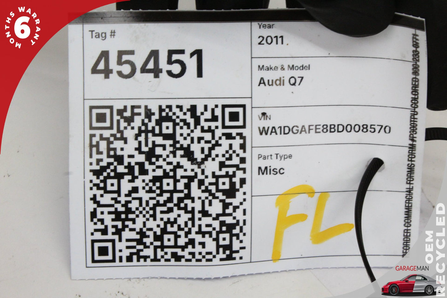 2007-2015 Audi Q7 Front Left Driver Side Door Lock Actuator 8J1837015F OEM