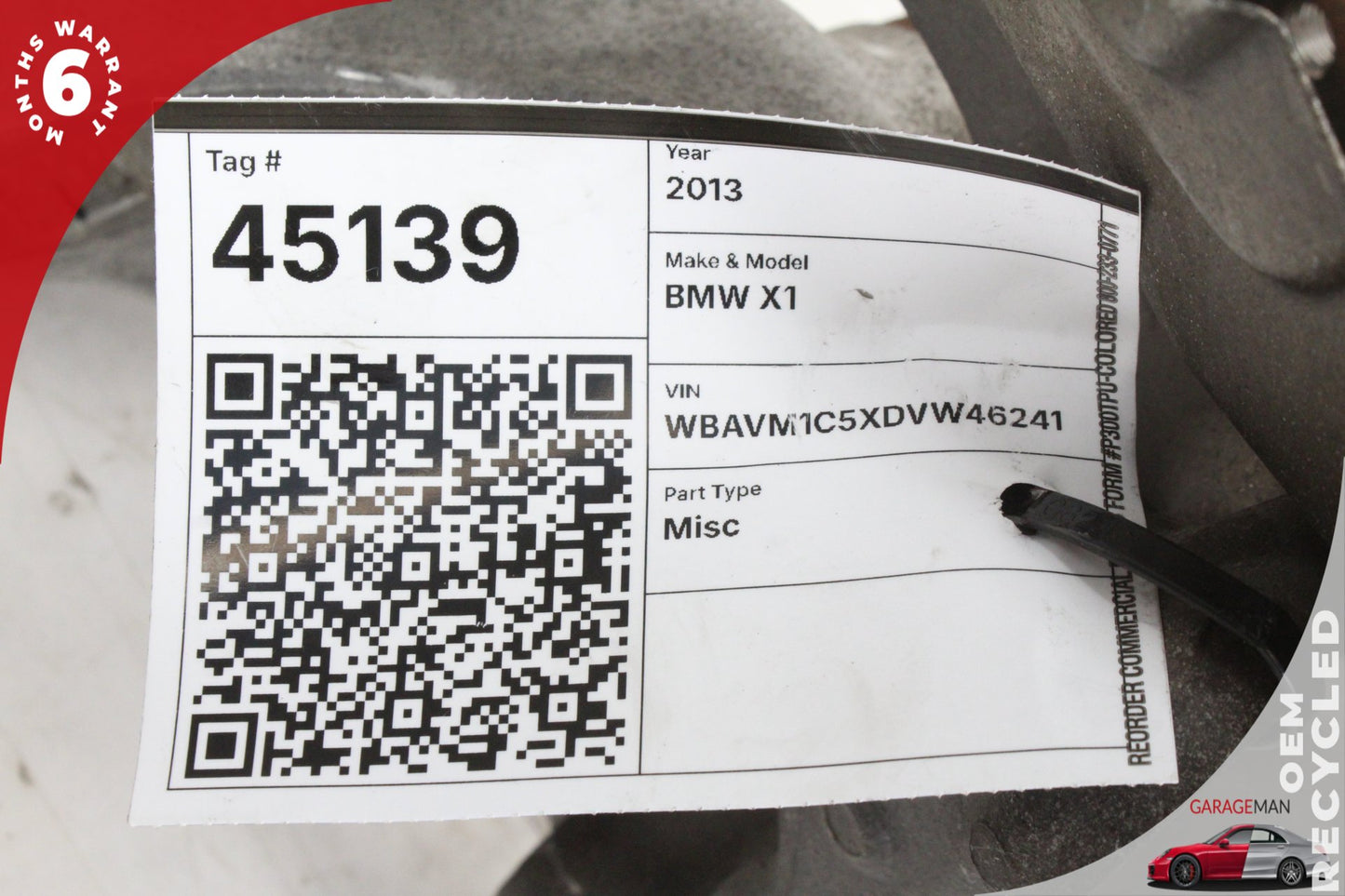 2012-2015 BMW X1 Front Left Driver Side Spindle Knuckle Wheel Hub 6784865 OEM
