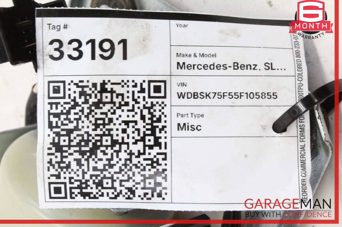 03-09 Mercedes SL500 R230 Convertible Top Hydraulic Pump Motor 2308000030