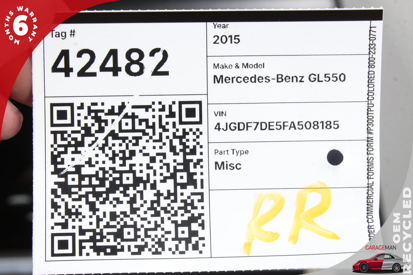 2013-2019 Mercedes-Benz GL550 X166 SUV Right Rear Door Shell 1667300305 OEM