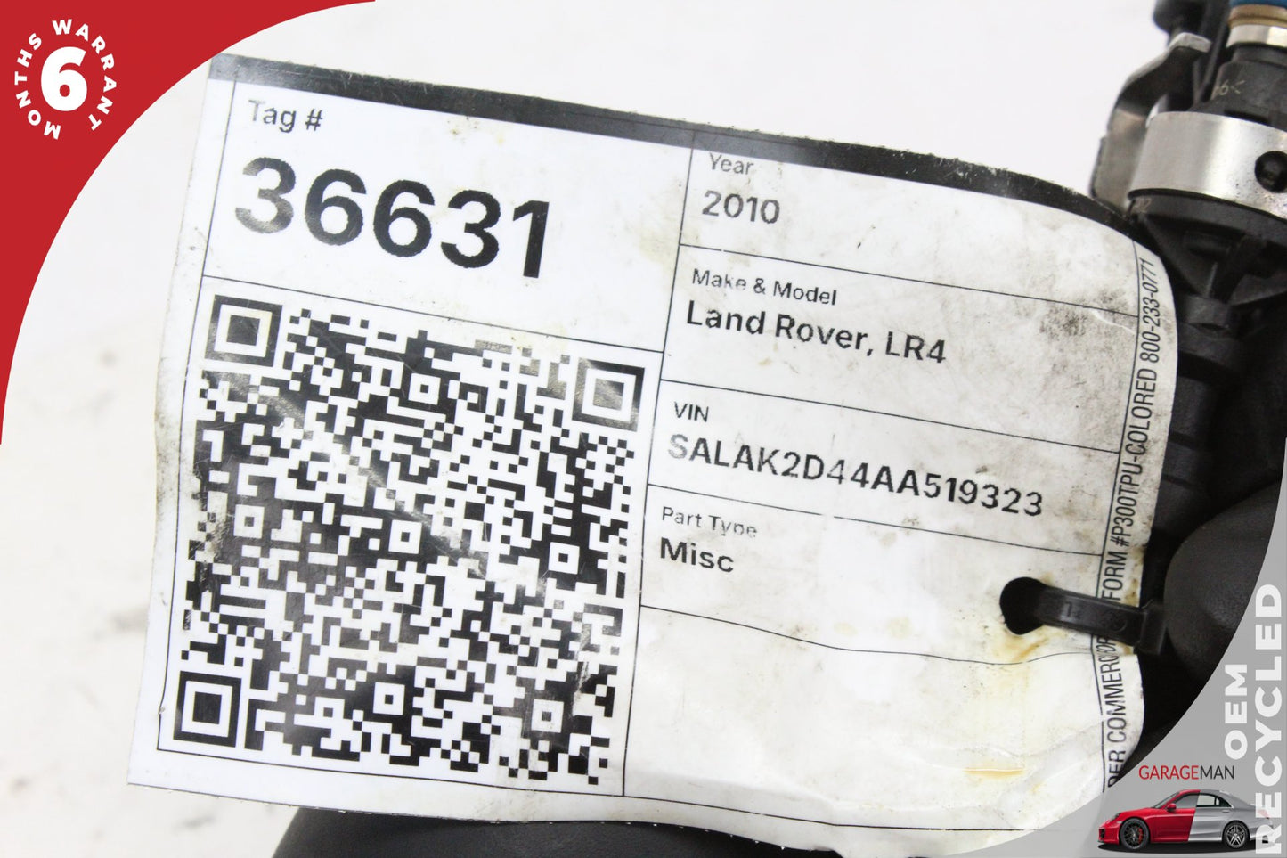2010-2013 Land Rover LR4 Engine Motor Fuel Injector 8W939F593BC OEM
