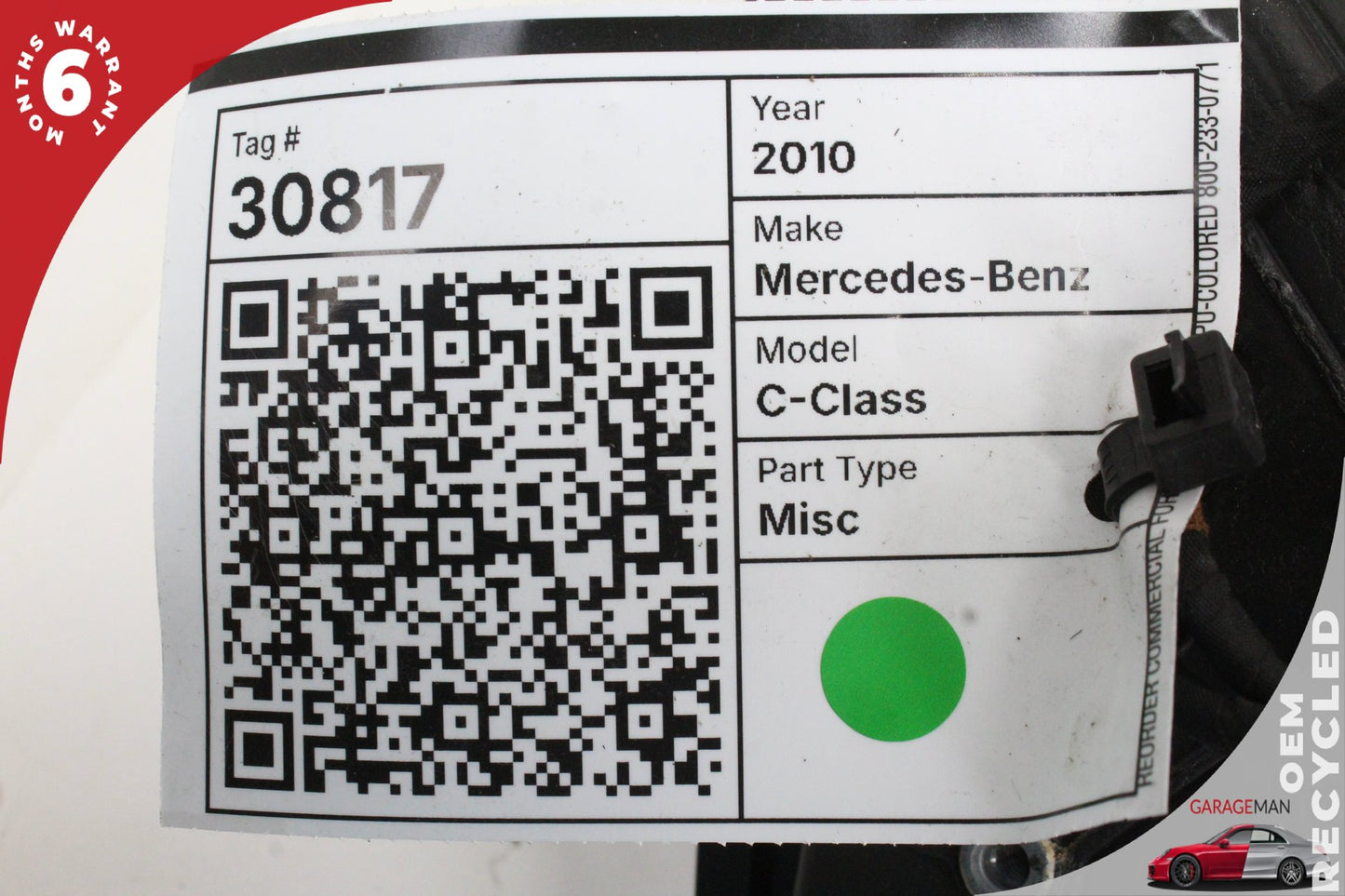 2010-2011 Mercedes W204 C300 Front Right Side Door Rear View Mirror White OEM