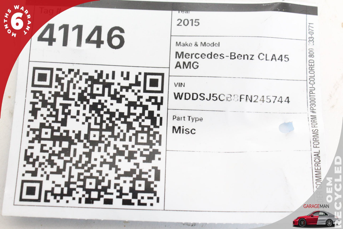 2014-2019 Mercedes W117 CLA45 AMG Rear Left or Right Side Lower Control Arm OEM
