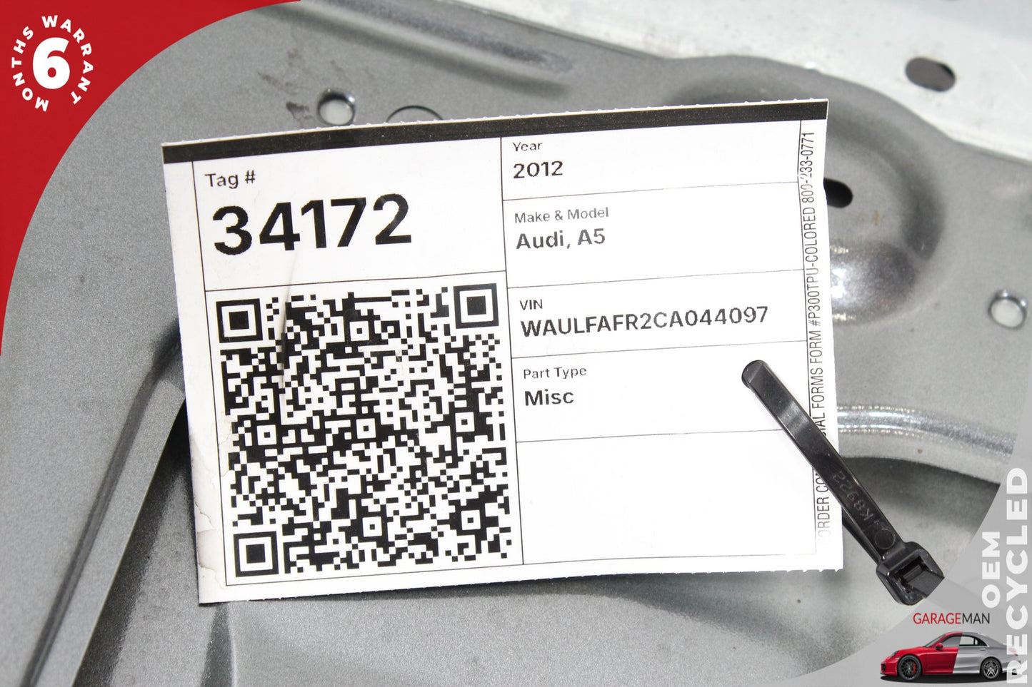 2010-2017 Audi A5 S5 Rear Trunk Lid Deck Shell Panel Gray 8F0827023D OEM