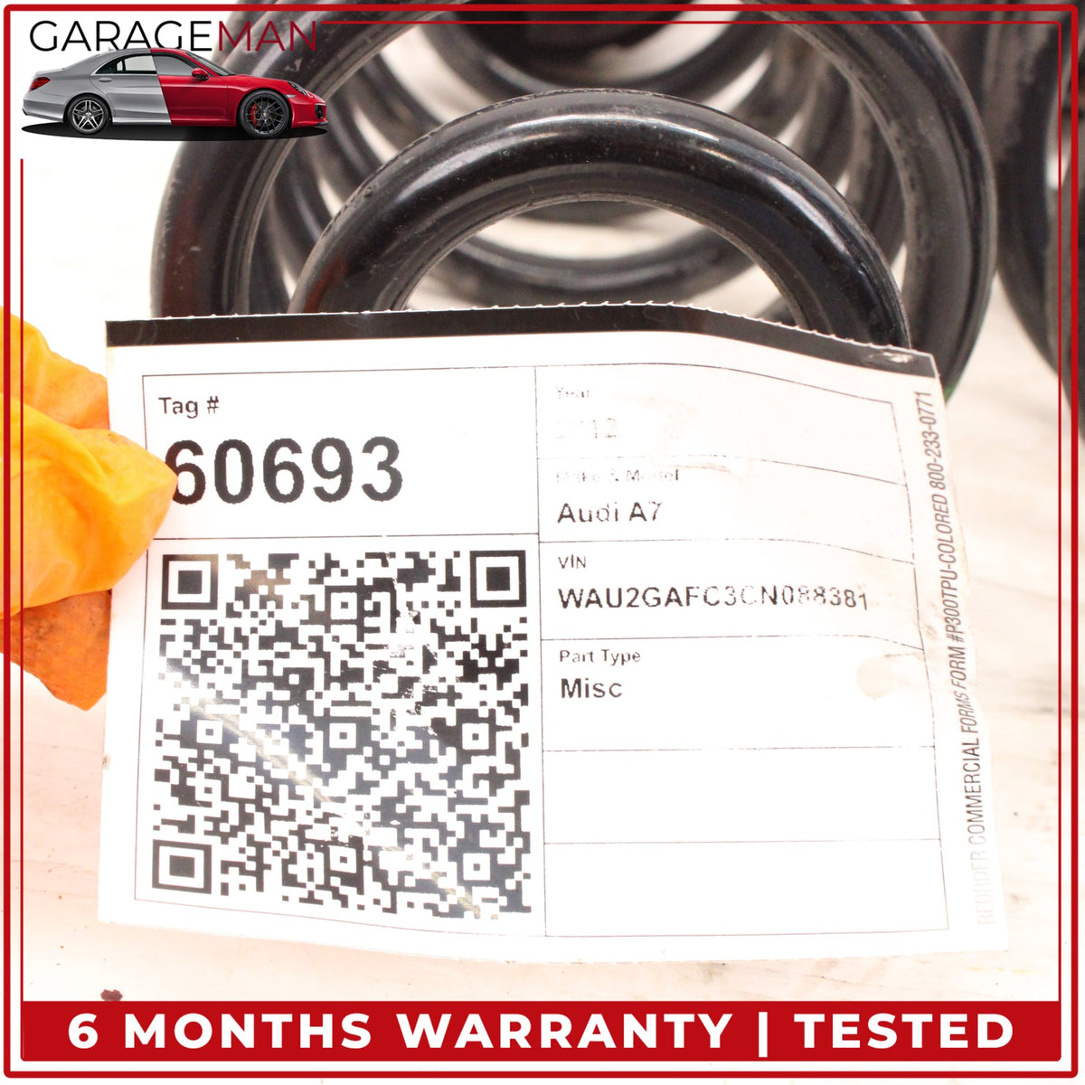 2012-2018 Audi A7 A6 Rear Left and Right Side Coil Spring Set 8K0511115 OEM