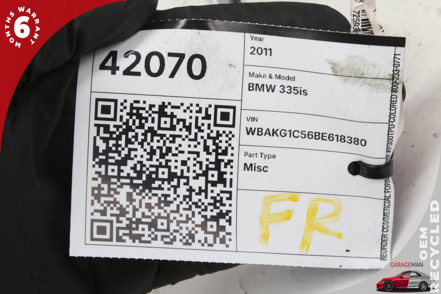 2007-2013 BMW 335is 328i Front Right Side Seat Head Rest Red 7248635 OEM