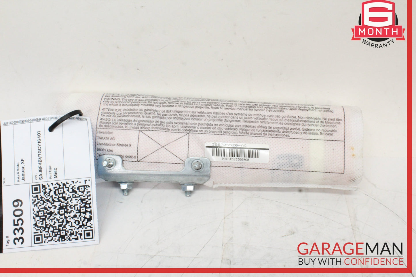 2016-2019 Jaguar XF X260 Sedan Front Right Side Seat Airbag GX73611D32BD OEM