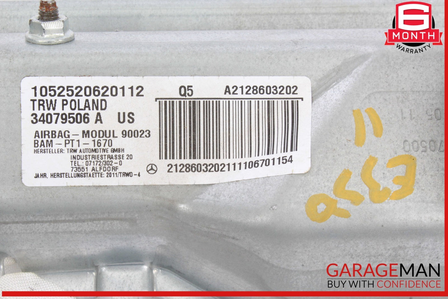 10-13 Mercedes W212 E350 Front Left Side Dashboard Dash Airbag Air Bag OEM