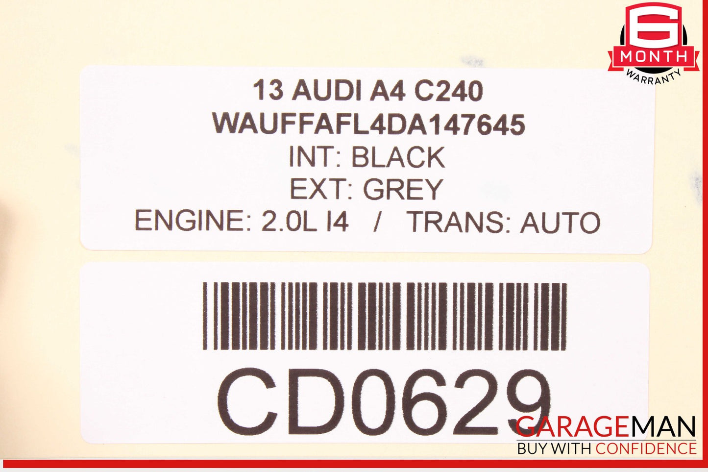13-16 Audi A4 Rear Left Side Interior Door Panel OEM