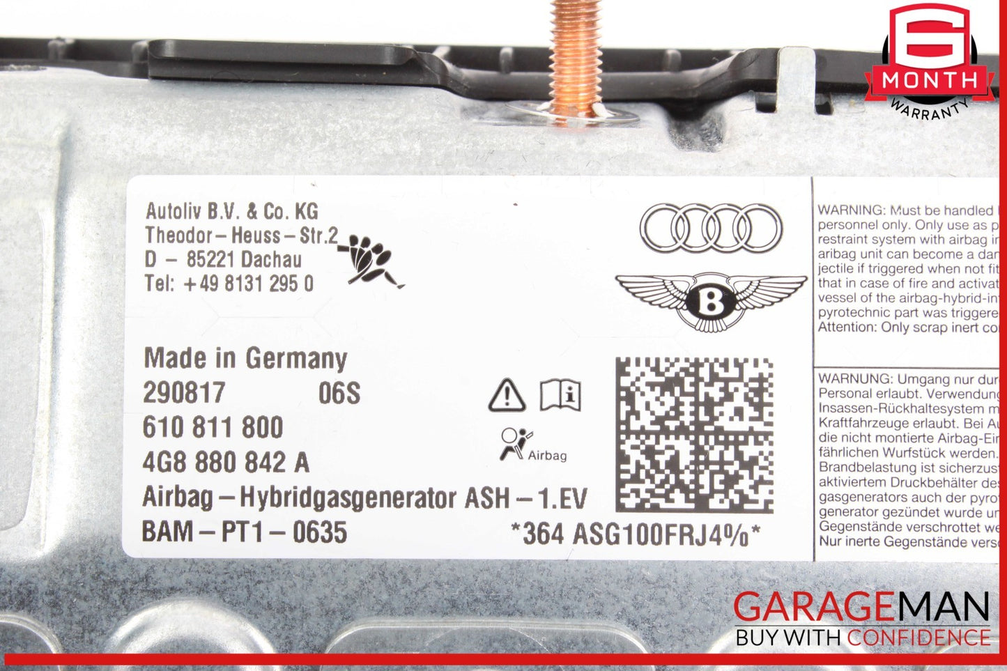 12-18 Audi A6 A7 Front Right Dashboard Panel Knee Airbag Air Bag 4G8880842A OEM