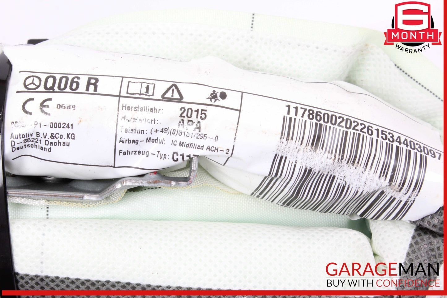 14-19 Mercedes W117 CLA250 Roof Air Bag Right Passenger Side 1178600202 OEM