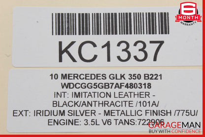 08-15 Mercedes C300 GLK250 GLK350 Front Left Side Seat Airbag Air Bag SRS Black