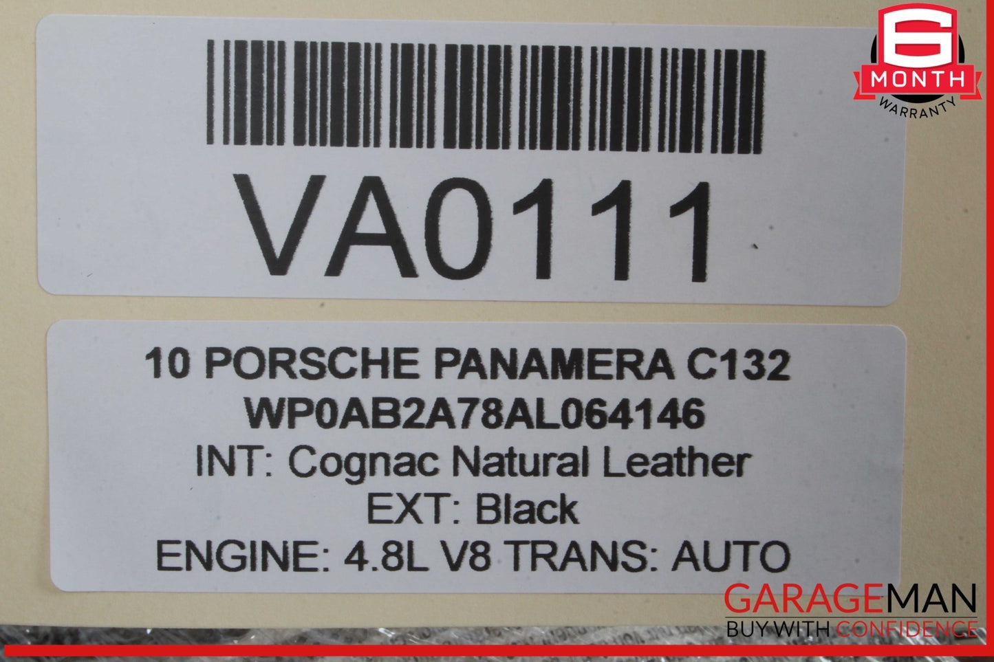 10-16 Porsche Panamera 970 Left Side Roof Curtain Airbag Air Bag 97080309101