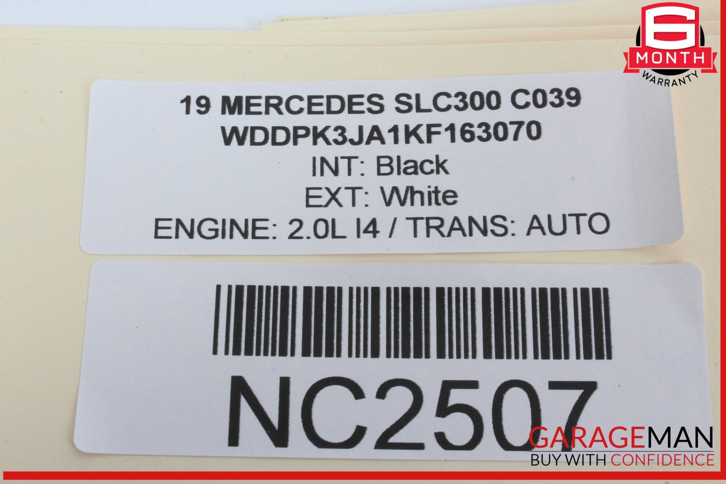 12-20 Mercedes R172 SLC300 SLK250 Left Driver Side Door Airbag 1728602502 OEM