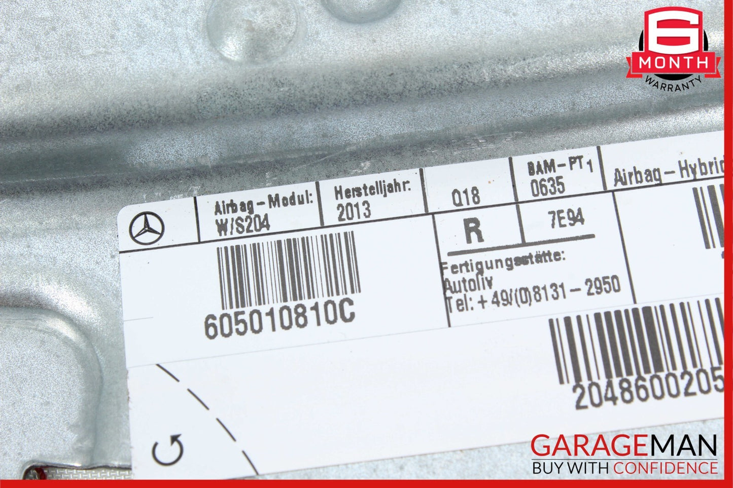 08-15 Mercedes W204 C250 GLK350 Front Right Side Seat Airbag Air Bag SRS Gray