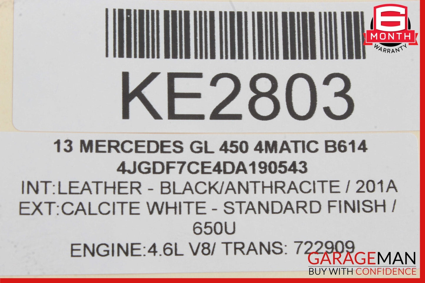 13-16 Mercedes X166 GL450 GL550 Roof Curtain Air Bag Right Passenger Side OEM