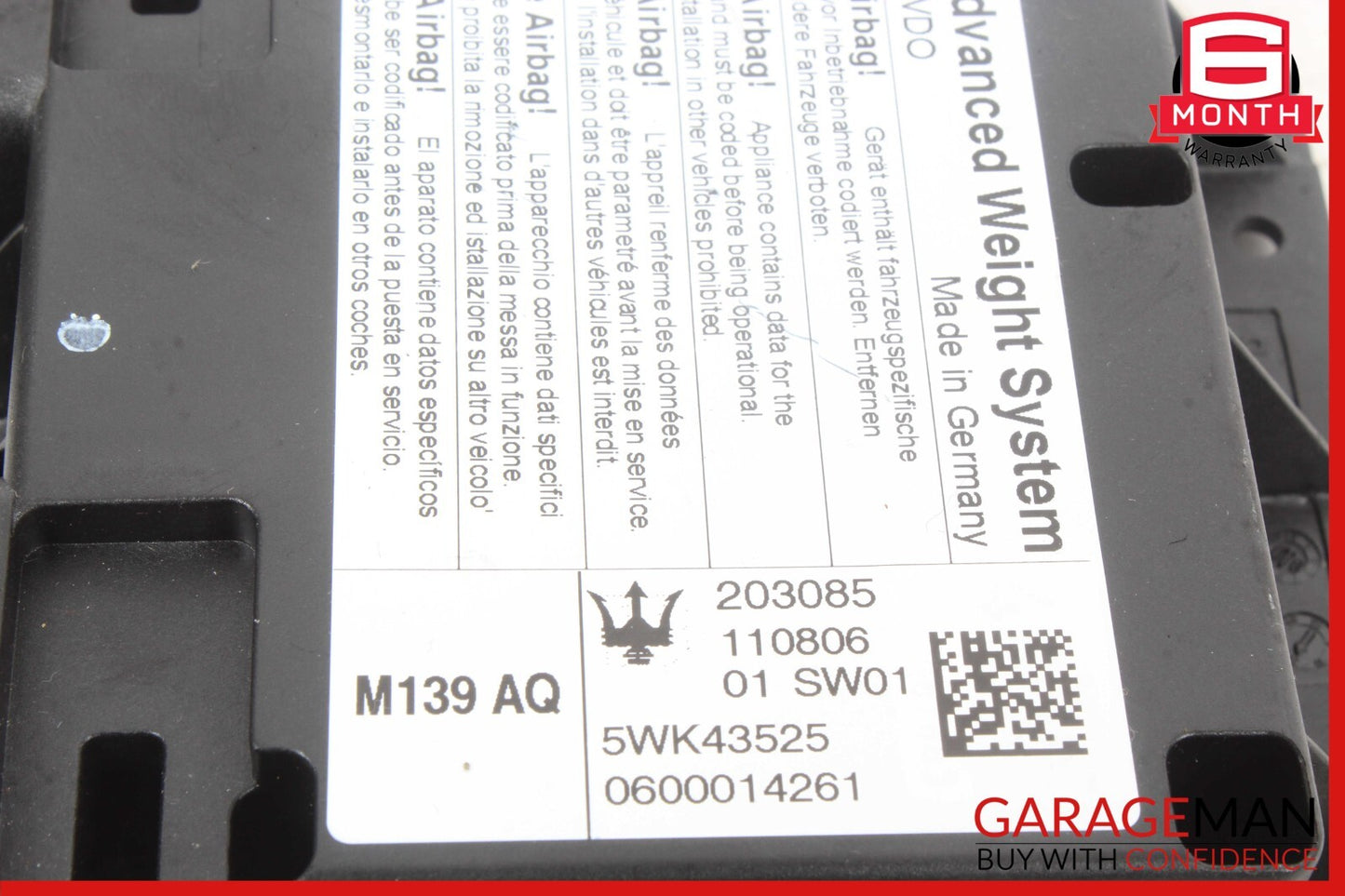 03-08 Maserati Quattroporte M139 AWS Advanced Weight System Control Module OEM