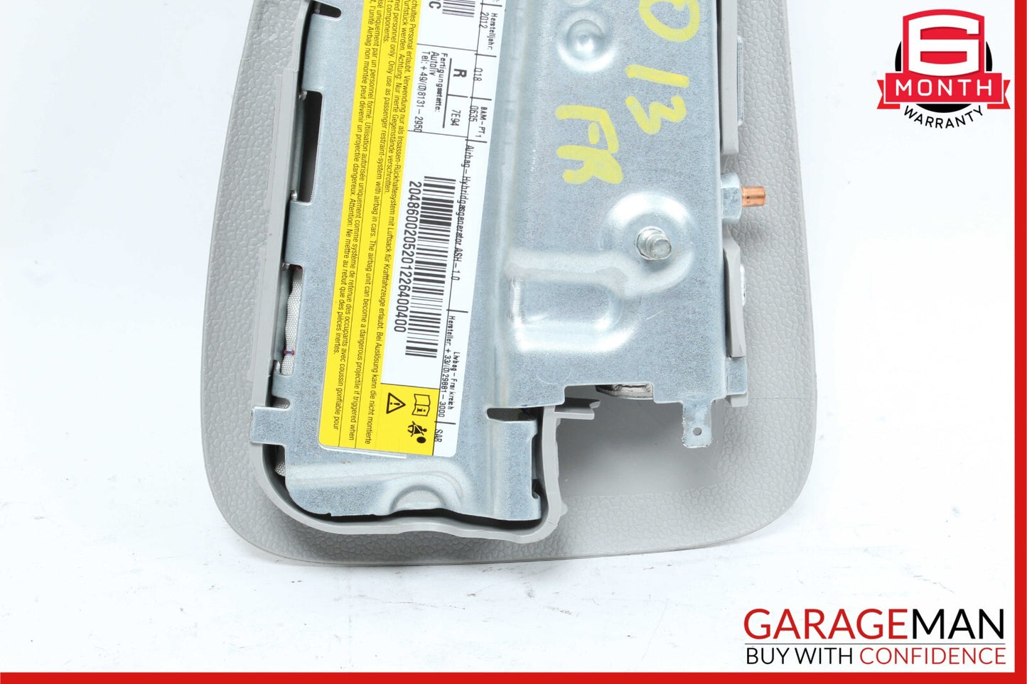 08-15 Mercedes W204 C250 C300 Front Right Side Seat Airbag Air Bag SRS Gray