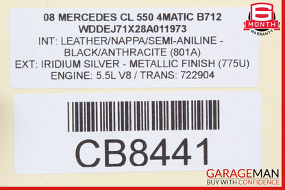 07-10 Mercedes W216 CL550 S550 S450 Steering Wheel Airbag Air Bag Assembly OEM