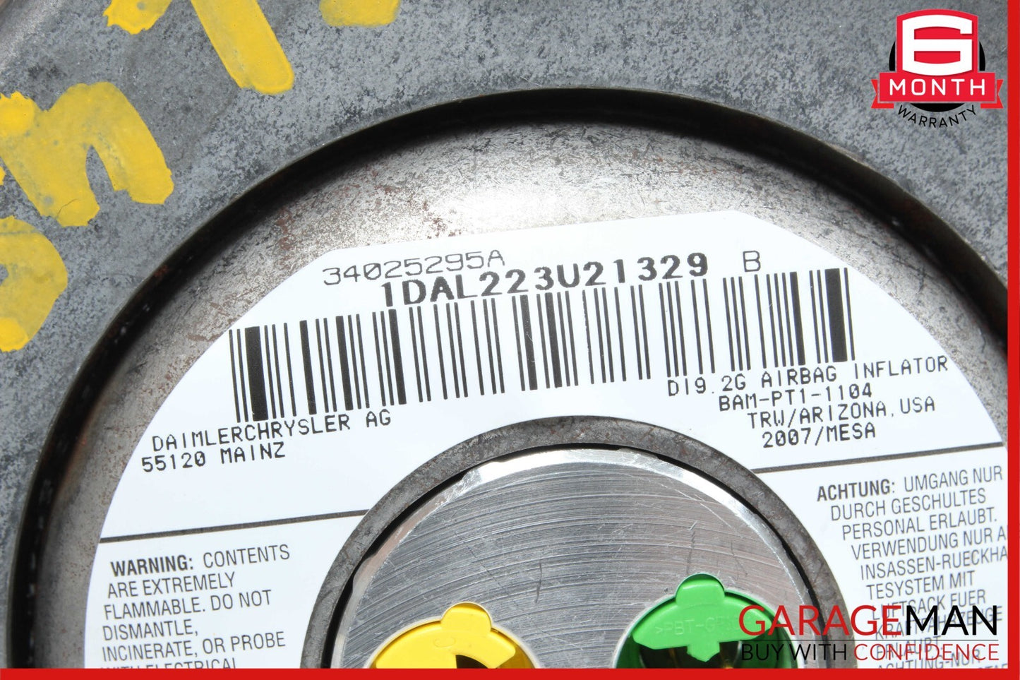 06-08 Mercedes X164 GL450 R350 ML350 Driver Steering Wheel Airbag Anthracite