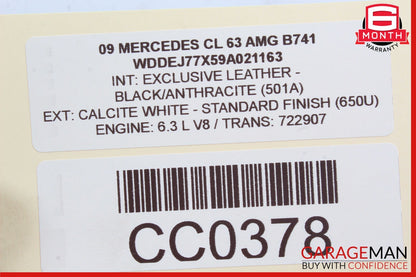 07-14 Mercedes W216 CL63 AMG CL600 S600 Rear Right Side Quarter Airbag Air Bag