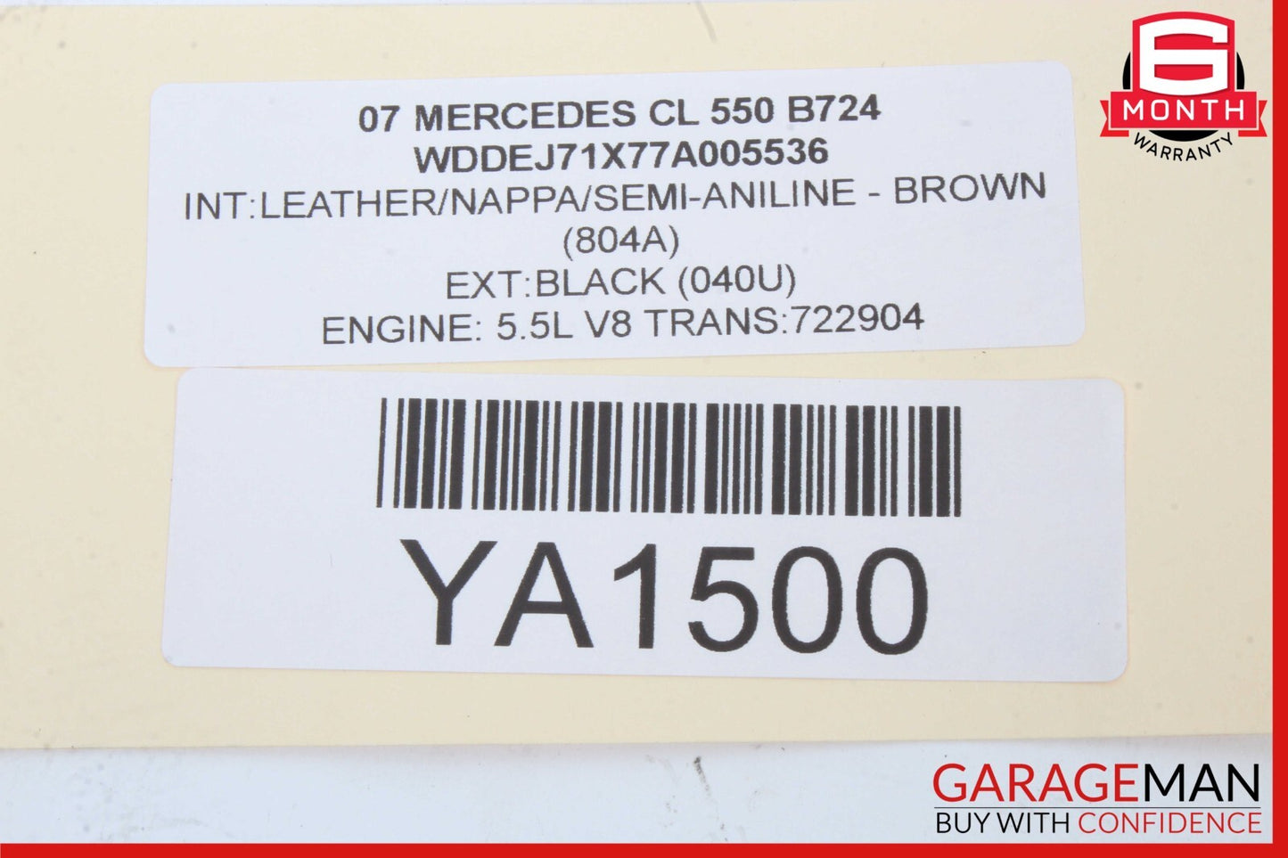 07-10 Mercedes W216 CL550 CL500 S550 Steering Wheel Airbag Air Bag Brown OEM