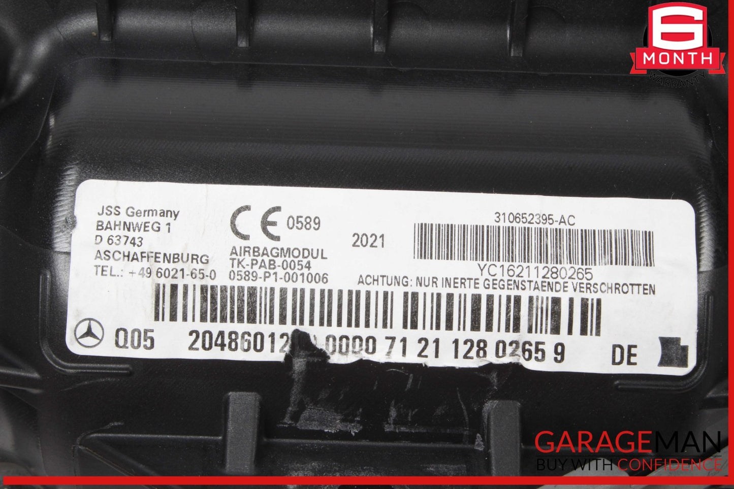 08-15 Mercedes W204 C250 C300 Front Right Passenger Side Dash Airbag OEM
