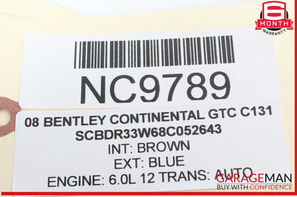 03-10 Bentley Continental GTC Safety Bag Sensor SRS Control Module OEM