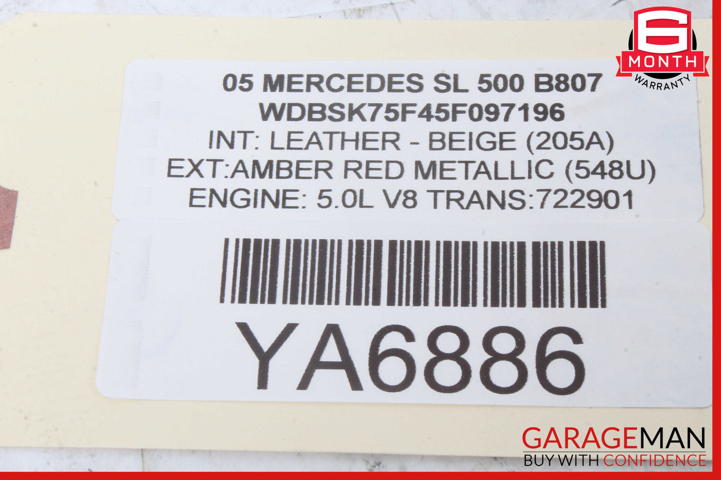 03-12 Mercedes R230 SL500 SL600 Knee Airbag Air Bag Left Driver Side OEM
