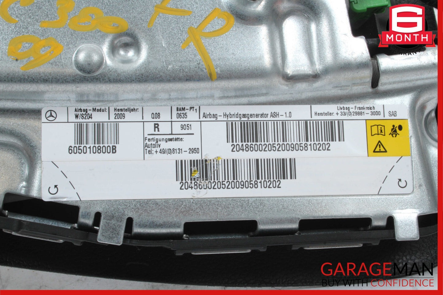 08-15 Mercedes C300 C180 GLK350 Front Right Side Seat Airbag Air Bag SRS
