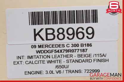08-15 Mercedes W204 C300 GLK350 Front Right Side Seat Airbag Air Bag SRS Beige